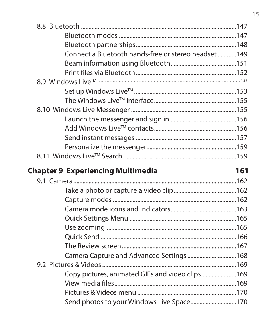 Chapter 9 experiencing multimedia 161 | HTC KII0160 User Manual | Page 15 / 212