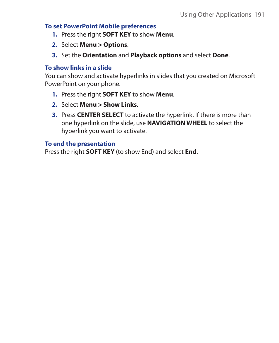 HTC KII0160 User Manual | Page 191 / 212