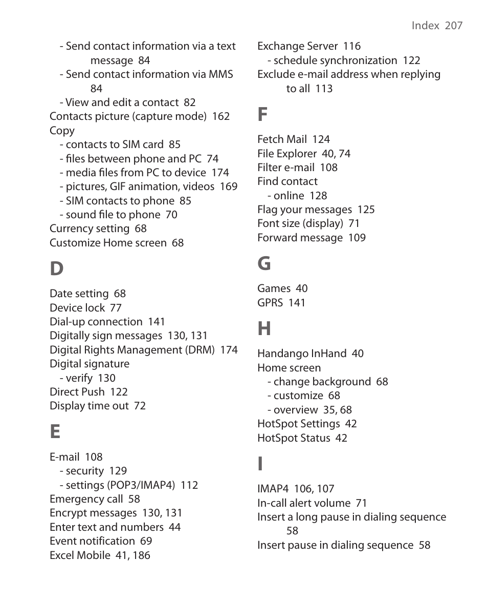 HTC KII0160 User Manual | Page 207 / 212