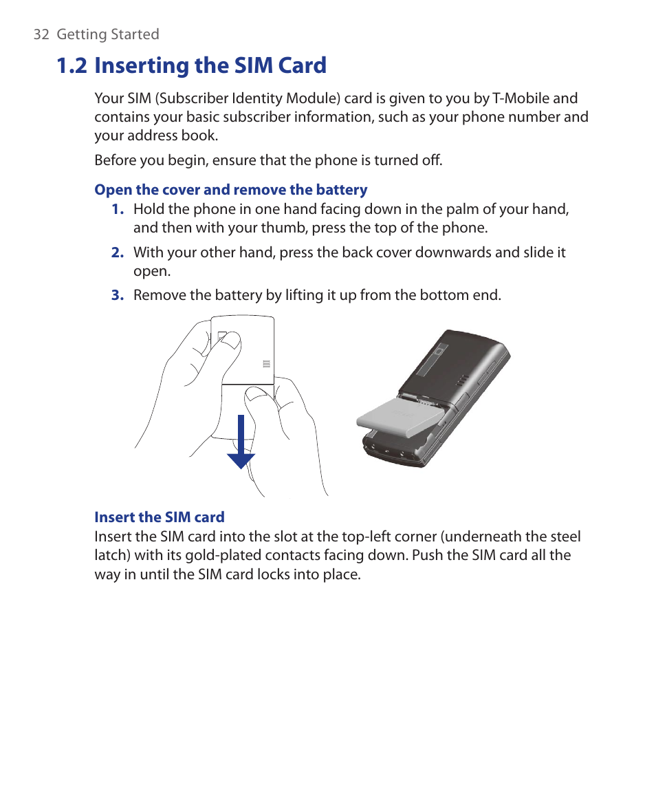 2 inserting the sim card | HTC KII0160 User Manual | Page 32 / 212