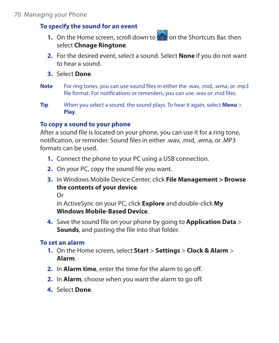 HTC KII0160 User Manual | Page 70 / 212