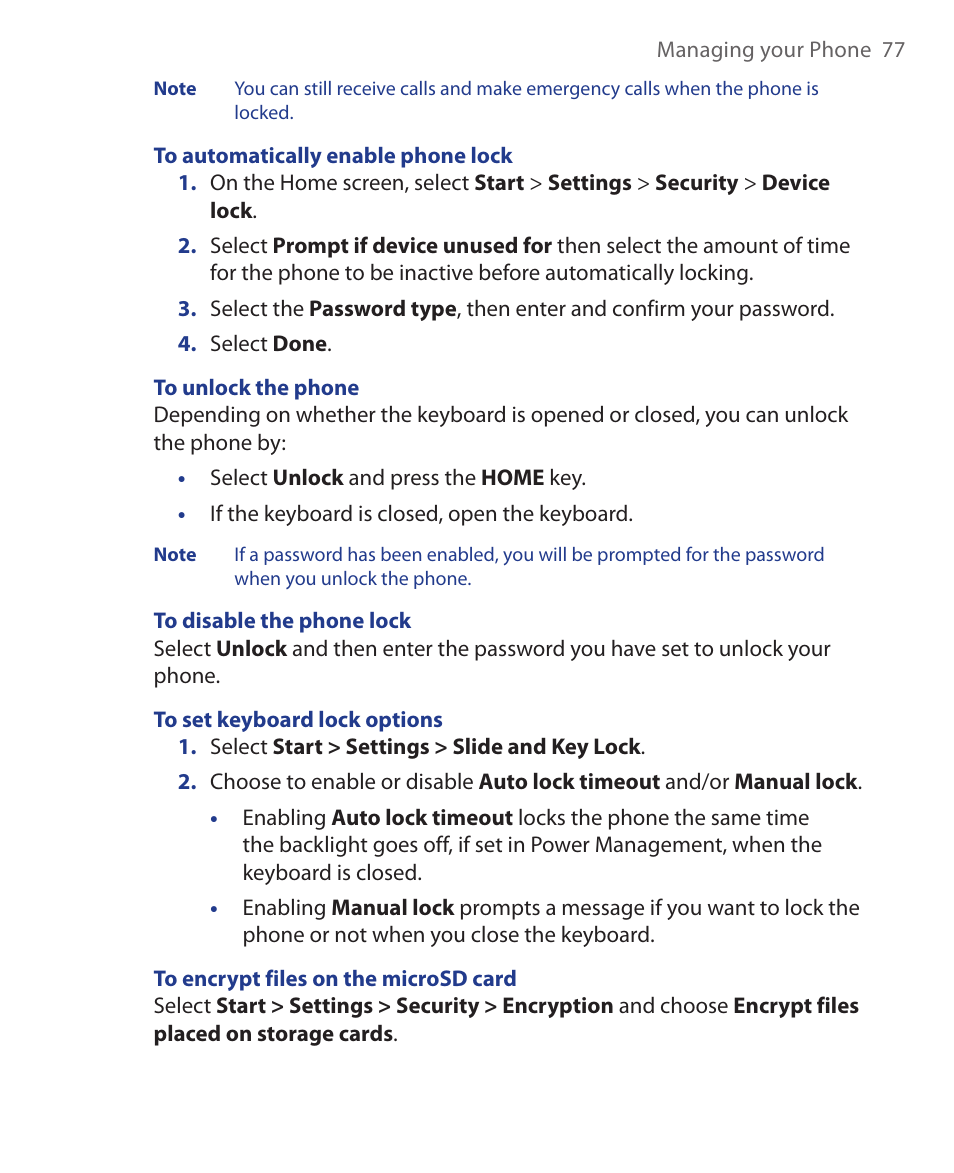 HTC KII0160 User Manual | Page 77 / 212