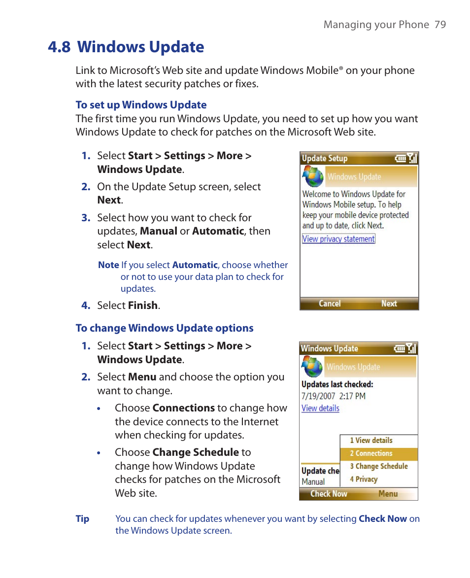 8 windows update | HTC KII0160 User Manual | Page 79 / 212