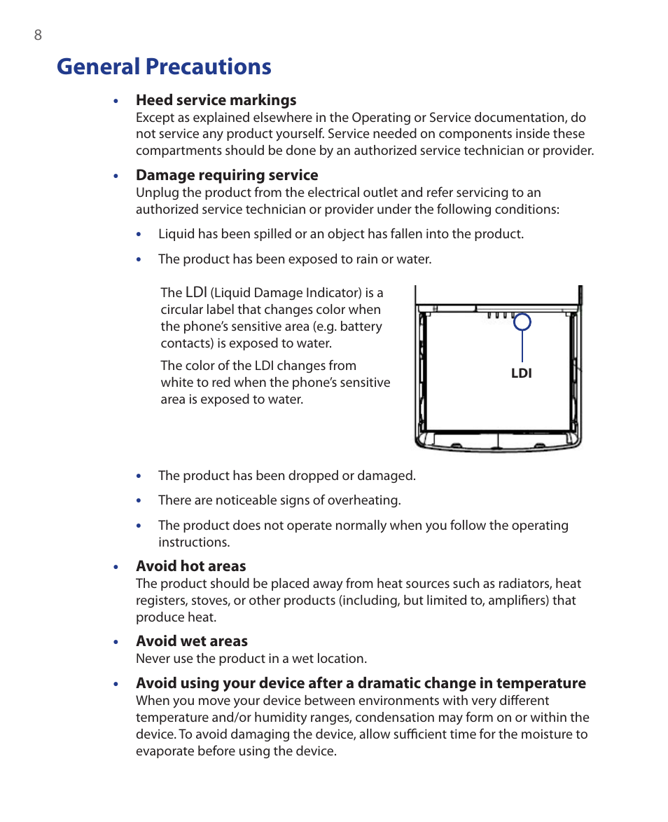 General precautions | HTC KII0160 User Manual | Page 8 / 212