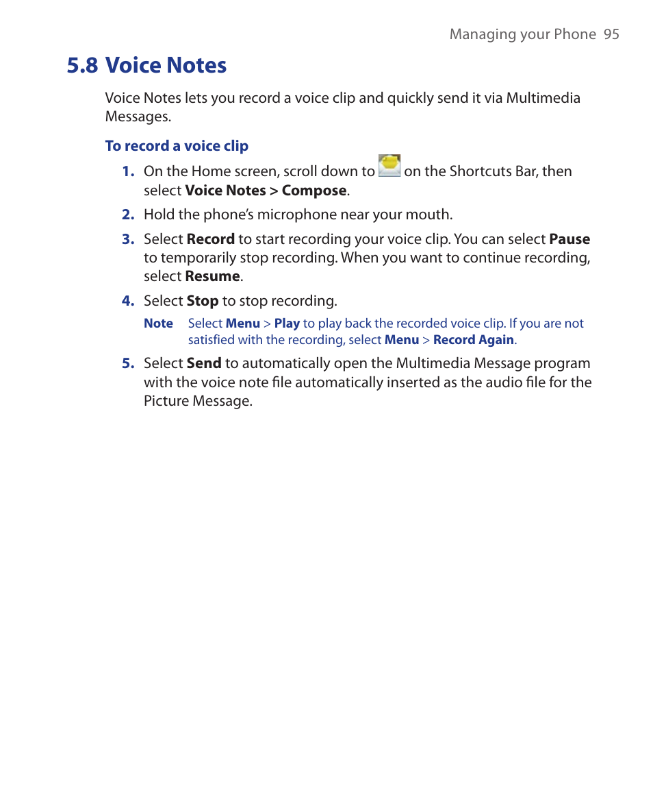 8 voice notes | HTC KII0160 User Manual | Page 95 / 212