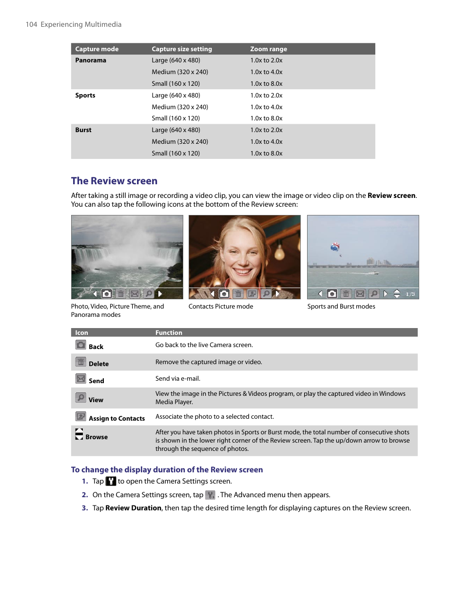 The review screen | HTC PDA Phone User Manual | Page 104 / 144