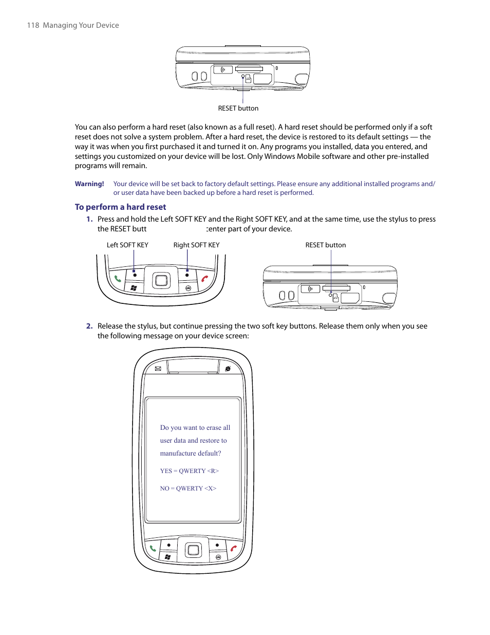 HTC PDA Phone User Manual | Page 118 / 144