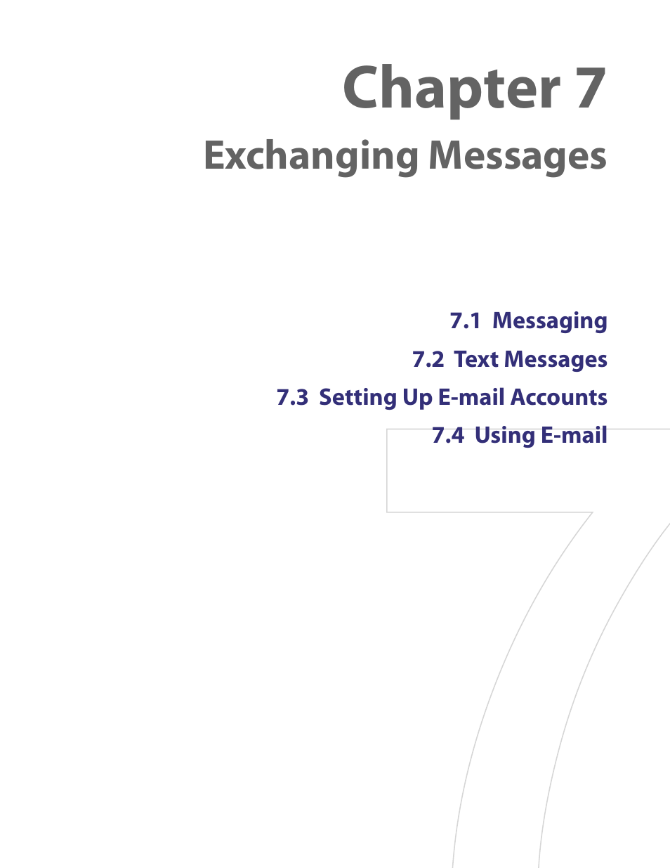 Chapter 7 exchanging messages, Chapter 7, Exchanging messages | HTC PDA Phone User Manual | Page 61 / 144