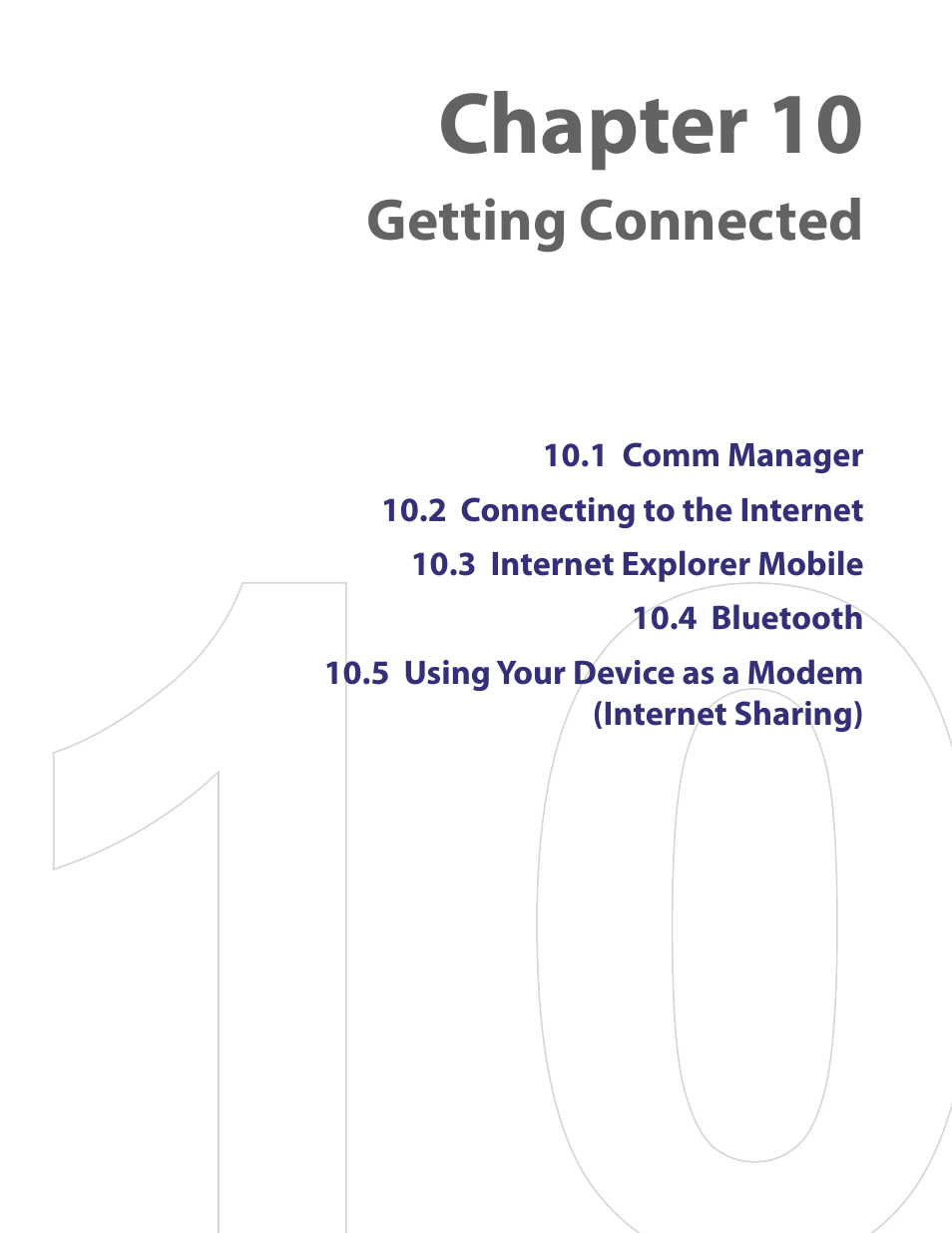 Chapter 10 getting connected, Chapter 10, Getting connected | HTC PDA Phone User Manual | Page 87 / 144