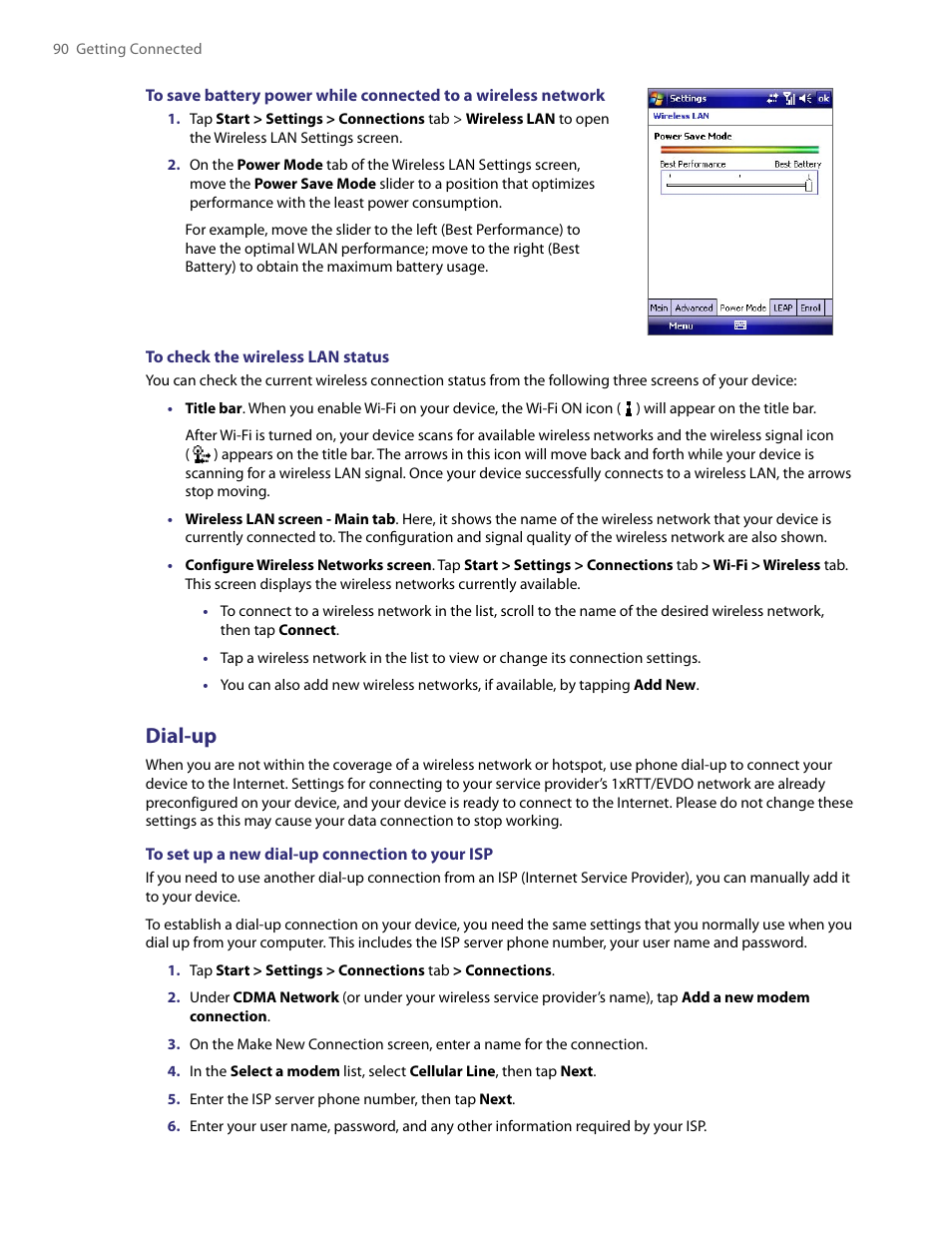 Dial-up | HTC PDA Phone User Manual | Page 90 / 144