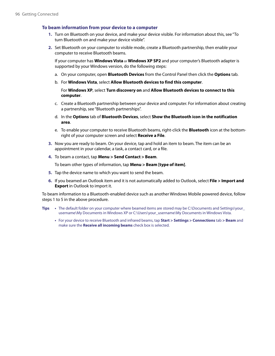 HTC PDA Phone User Manual | Page 96 / 144