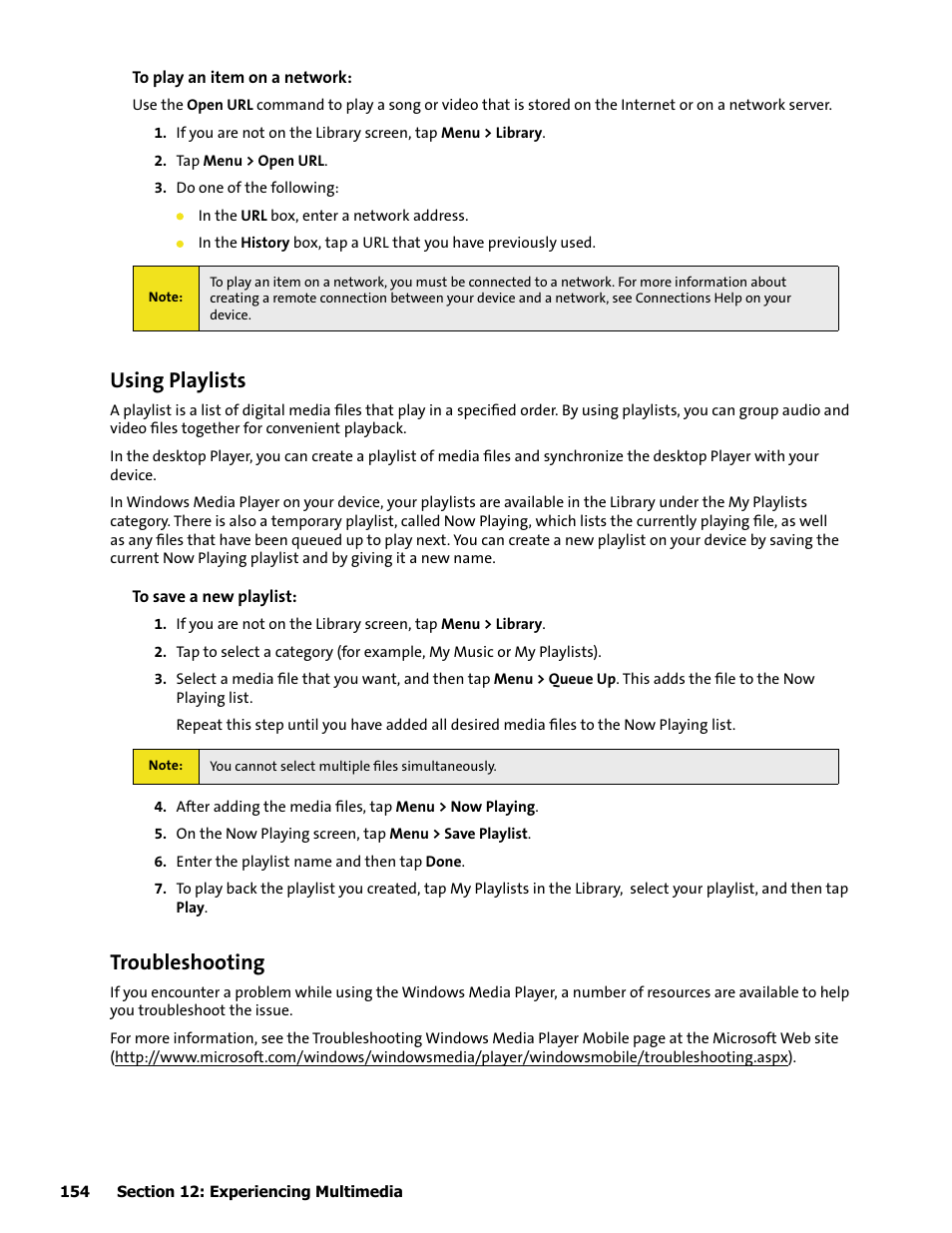 Using playlists, Troubleshooting | HTC Mogul User Manual | Page 152 / 188