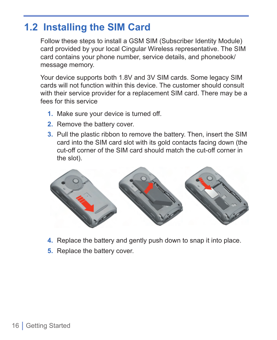 2 installing the sim card | HTC WIZA100 User Manual | Page 16 / 192