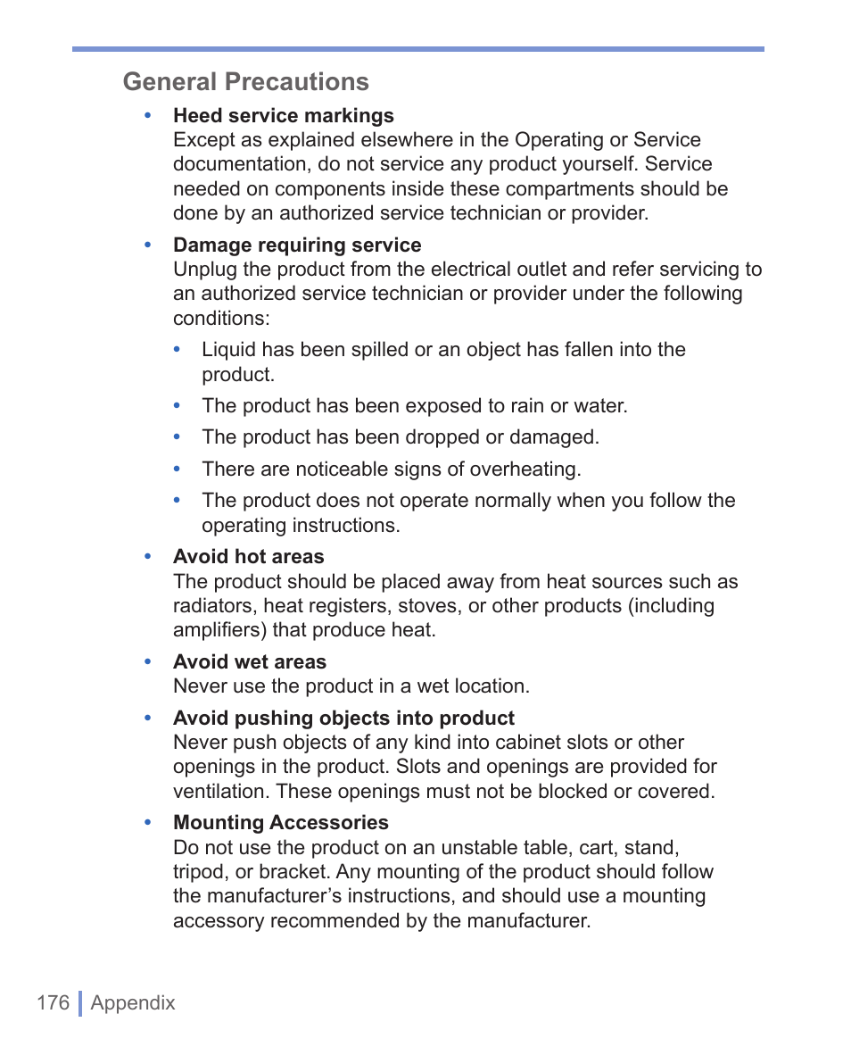 General precautions | HTC WIZA100 User Manual | Page 176 / 192