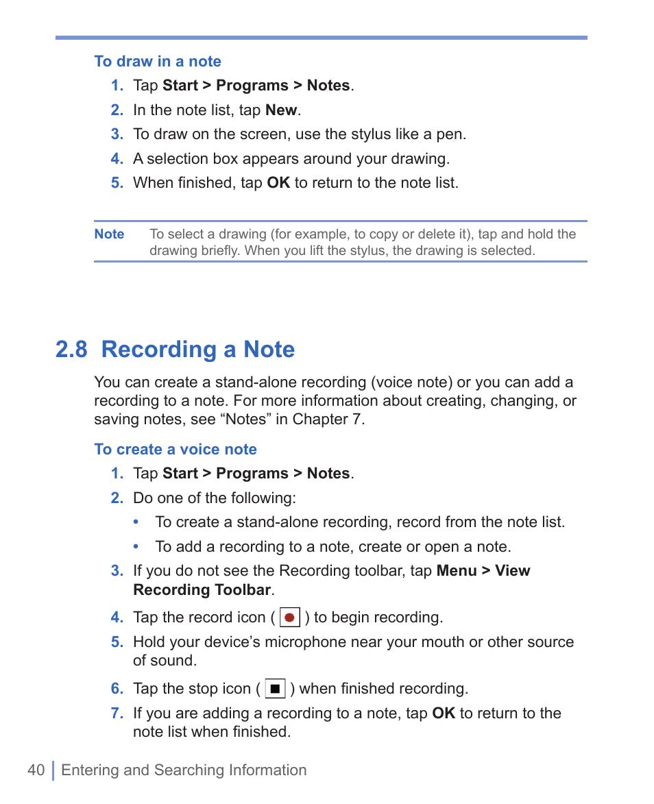 HTC WIZA100 User Manual | Page 40 / 192