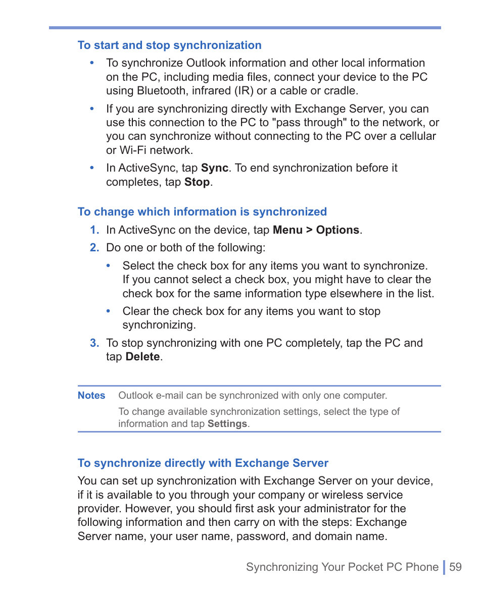 HTC WIZA100 User Manual | Page 59 / 192