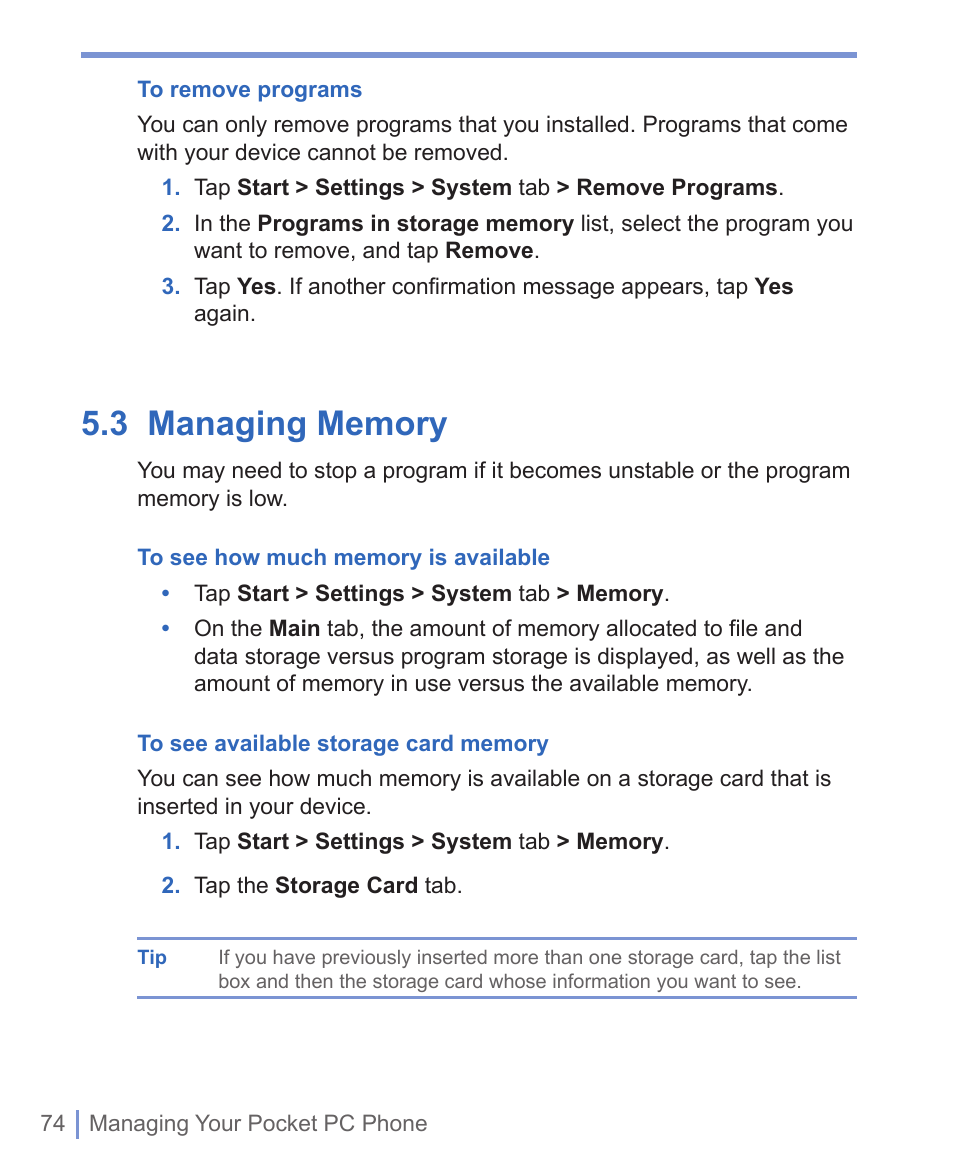 HTC WIZA100 User Manual | Page 74 / 192