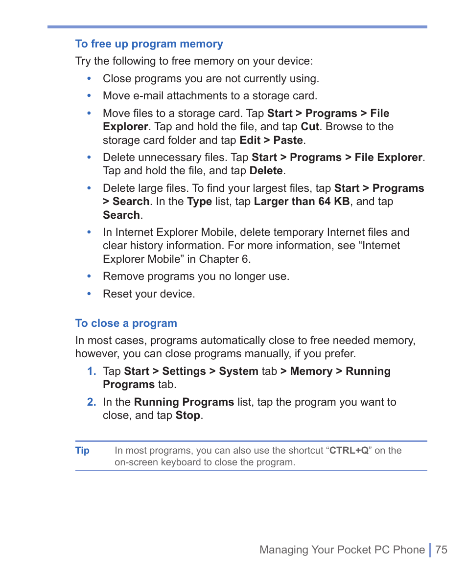 HTC WIZA100 User Manual | Page 75 / 192