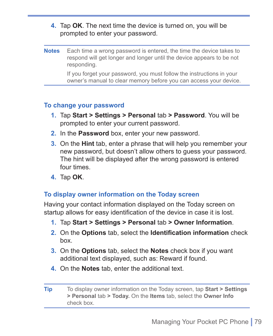 HTC WIZA100 User Manual | Page 79 / 192