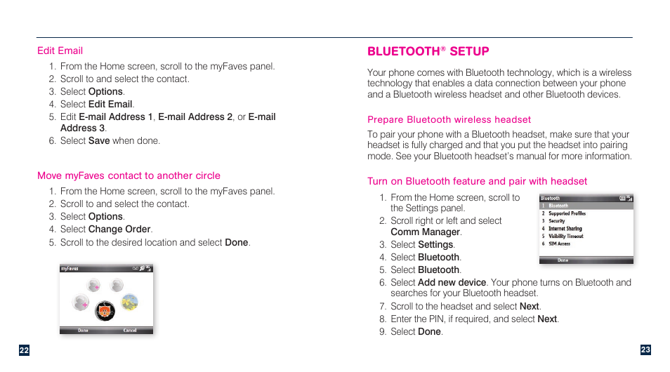 Bluetooth, Setup | HTC Dash 3G TM1634 User Manual | Page 13 / 33