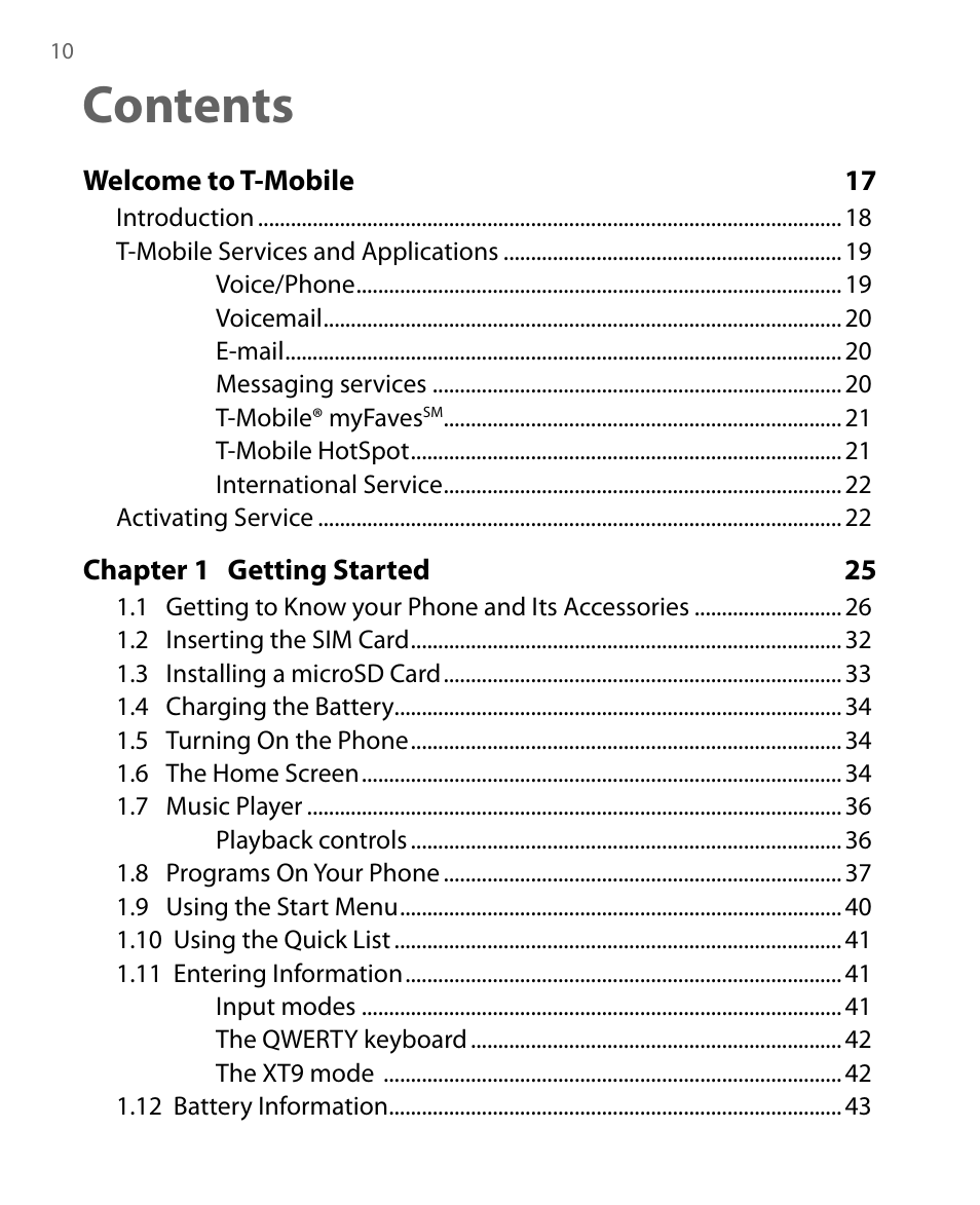 HTC Dash EXCA160 User Manual | Page 10 / 202