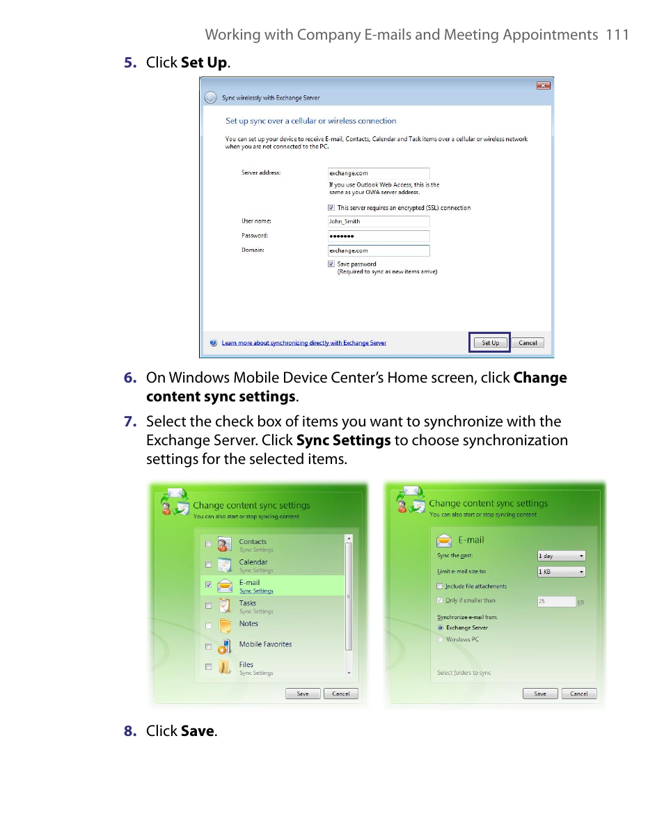 HTC Dash EXCA160 User Manual | Page 111 / 202