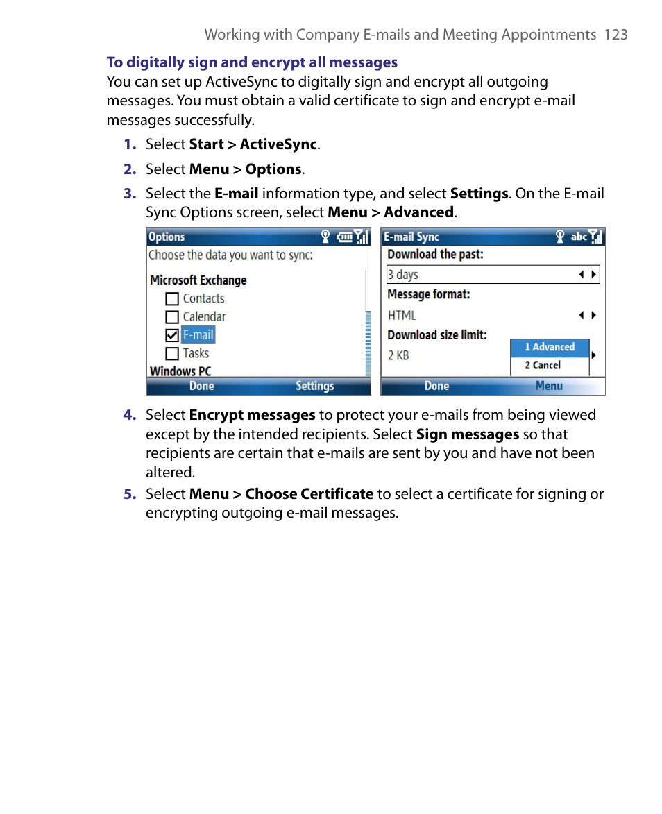 HTC Dash EXCA160 User Manual | Page 123 / 202