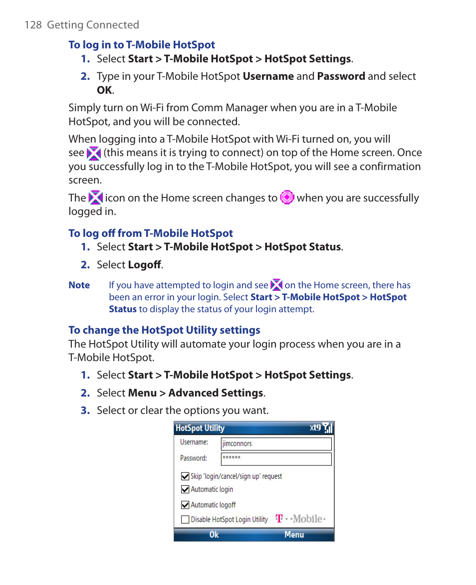 HTC Dash EXCA160 User Manual | Page 128 / 202