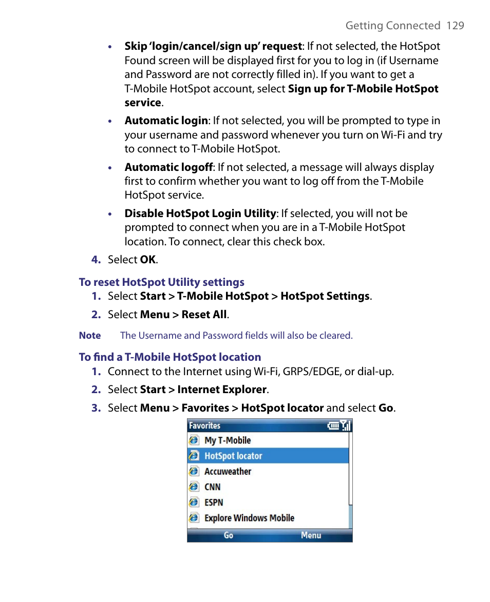 HTC Dash EXCA160 User Manual | Page 129 / 202