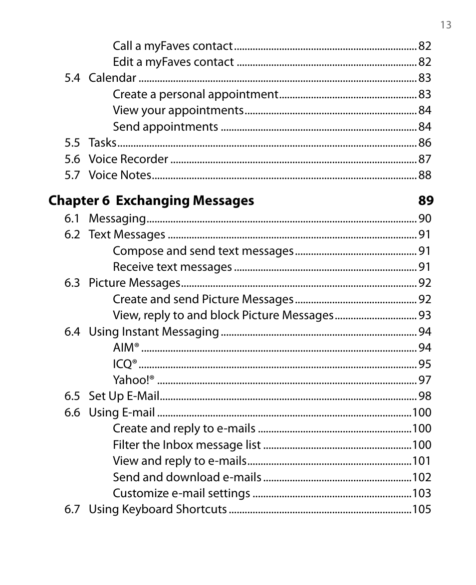 HTC Dash EXCA160 User Manual | Page 13 / 202