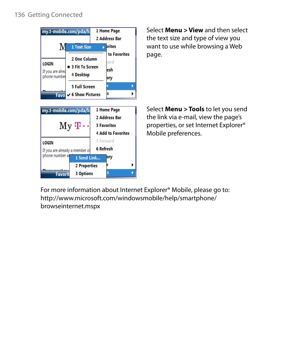 HTC Dash EXCA160 User Manual | Page 136 / 202