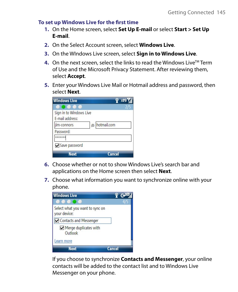 HTC Dash EXCA160 User Manual | Page 145 / 202