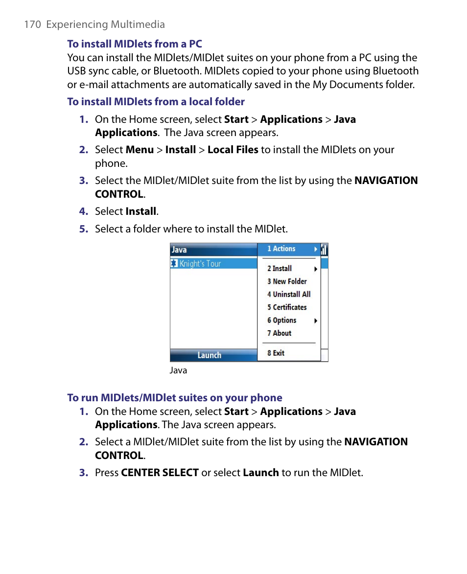 HTC Dash EXCA160 User Manual | Page 170 / 202