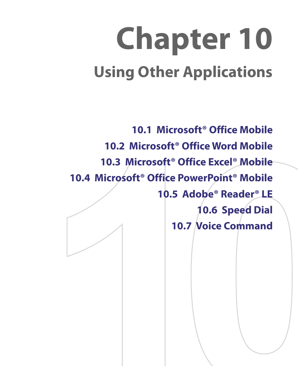 Chapter 10 using other applications, Chapter 10, Using other applications | HTC Dash EXCA160 User Manual | Page 173 / 202