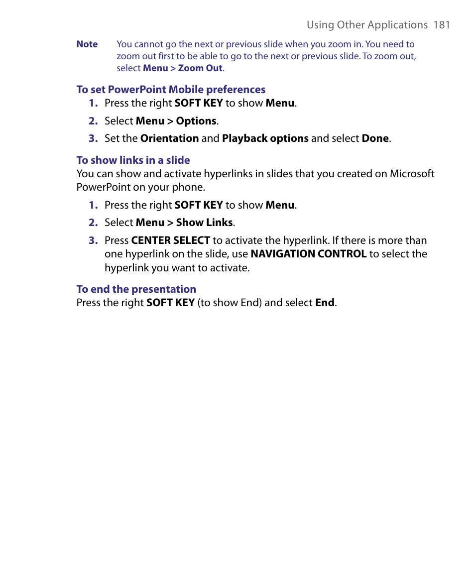 HTC Dash EXCA160 User Manual | Page 181 / 202