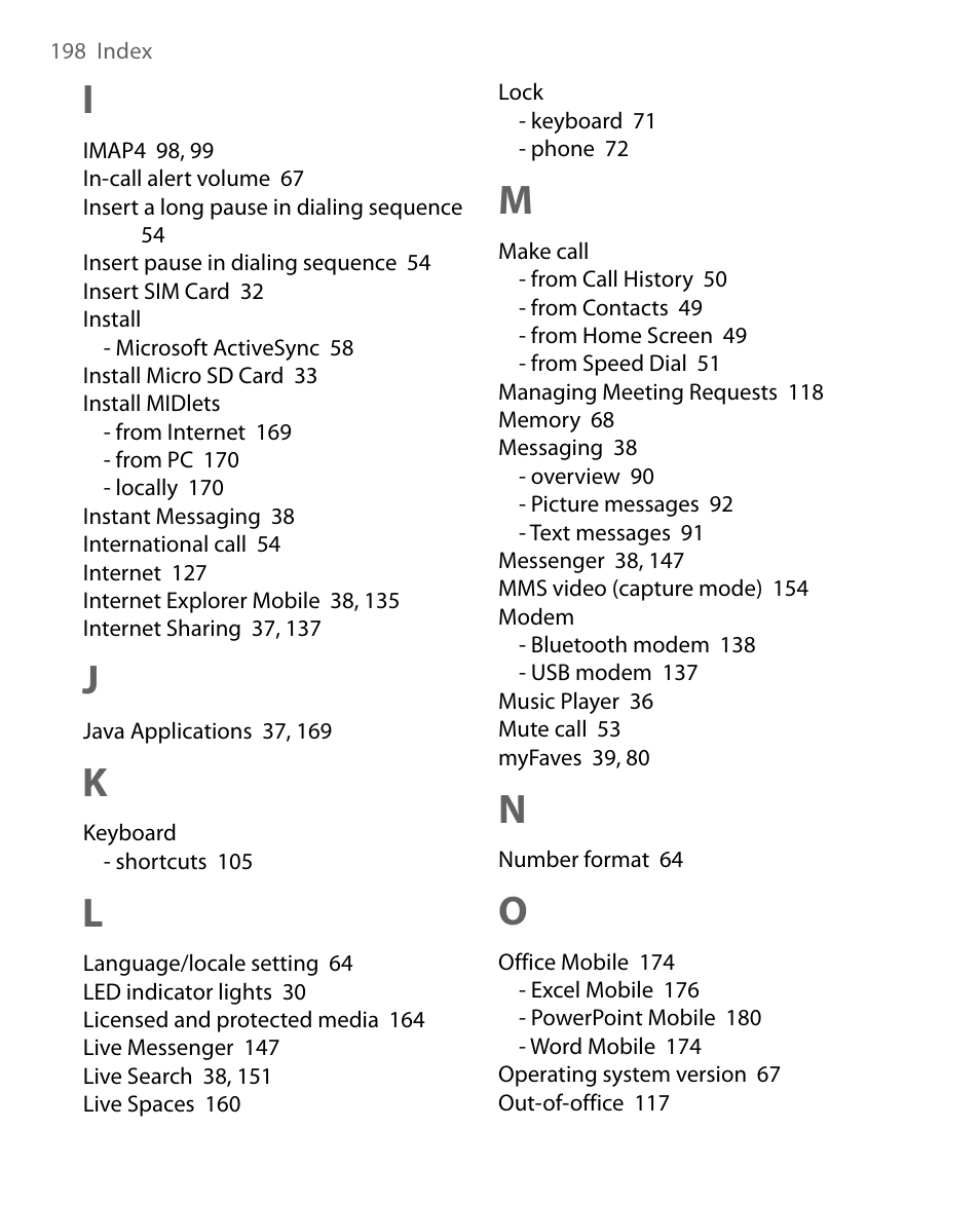 HTC Dash EXCA160 User Manual | Page 198 / 202