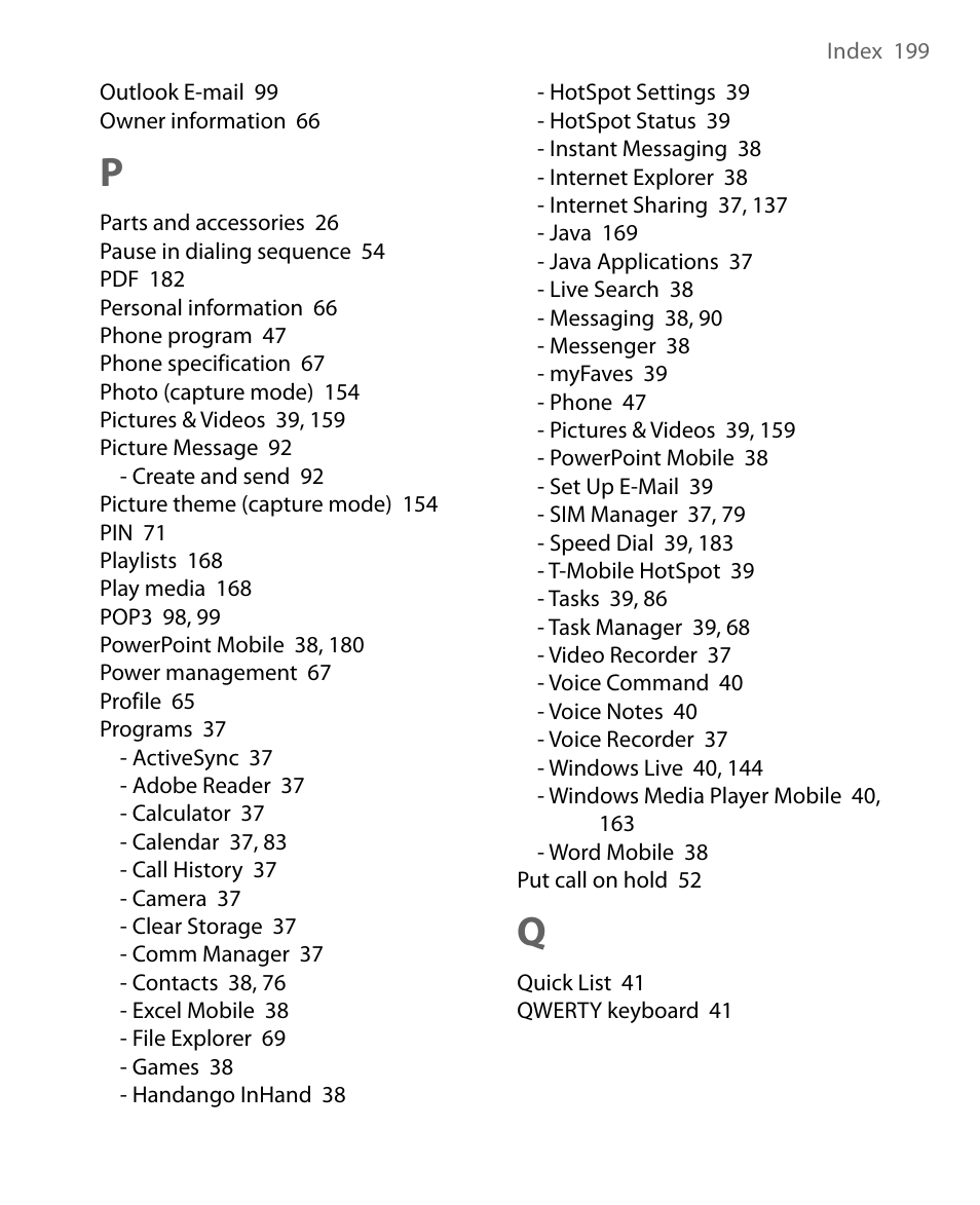 HTC Dash EXCA160 User Manual | Page 199 / 202