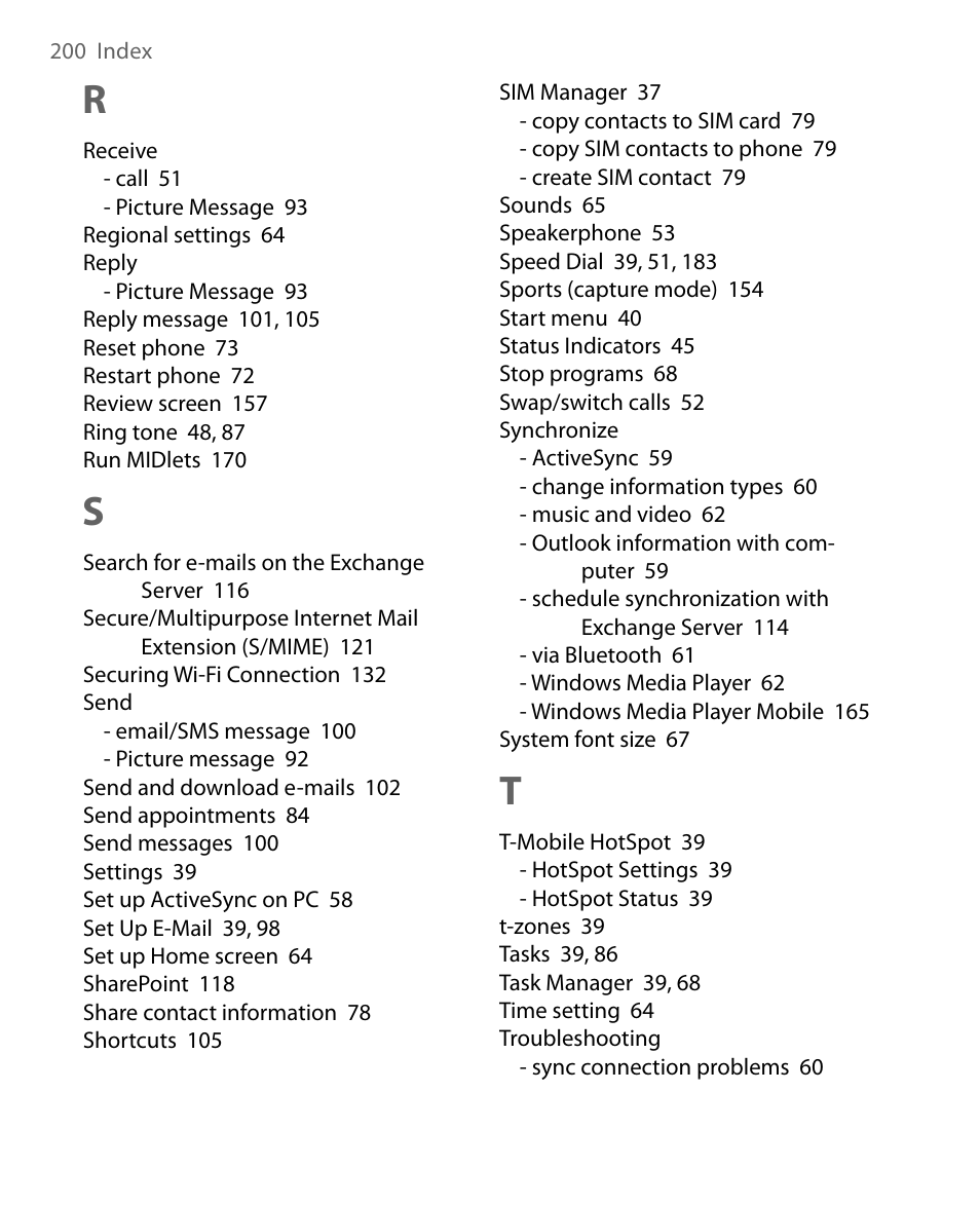 HTC Dash EXCA160 User Manual | Page 200 / 202