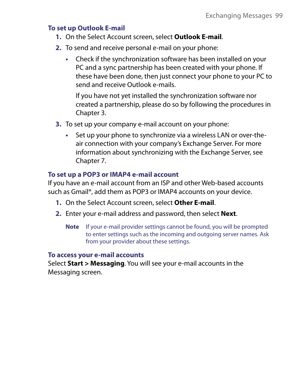 HTC Dash EXCA160 User Manual | Page 99 / 202