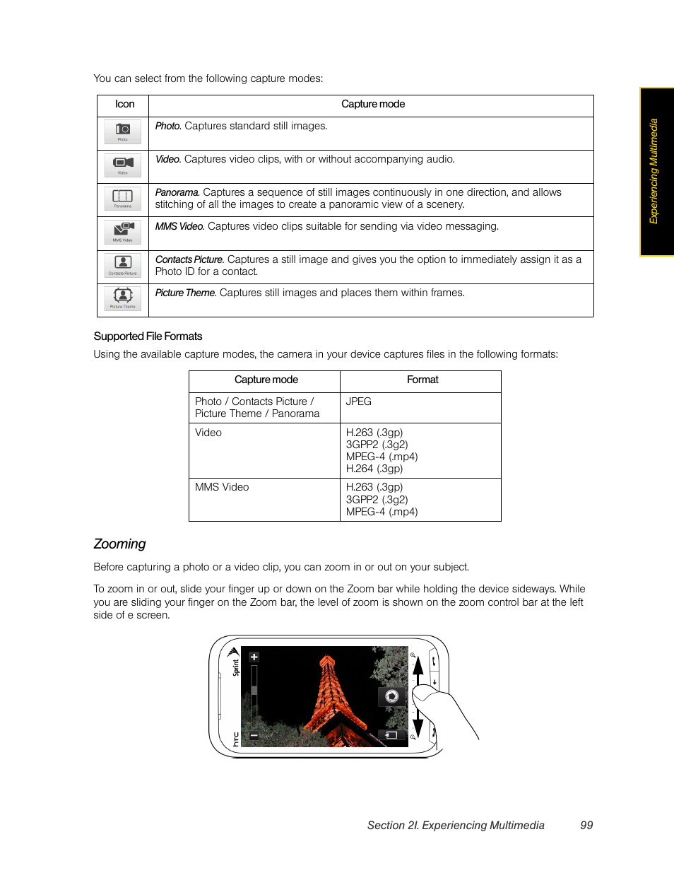 Zooming | HTC Pro2 User Manual | Page 109 / 234