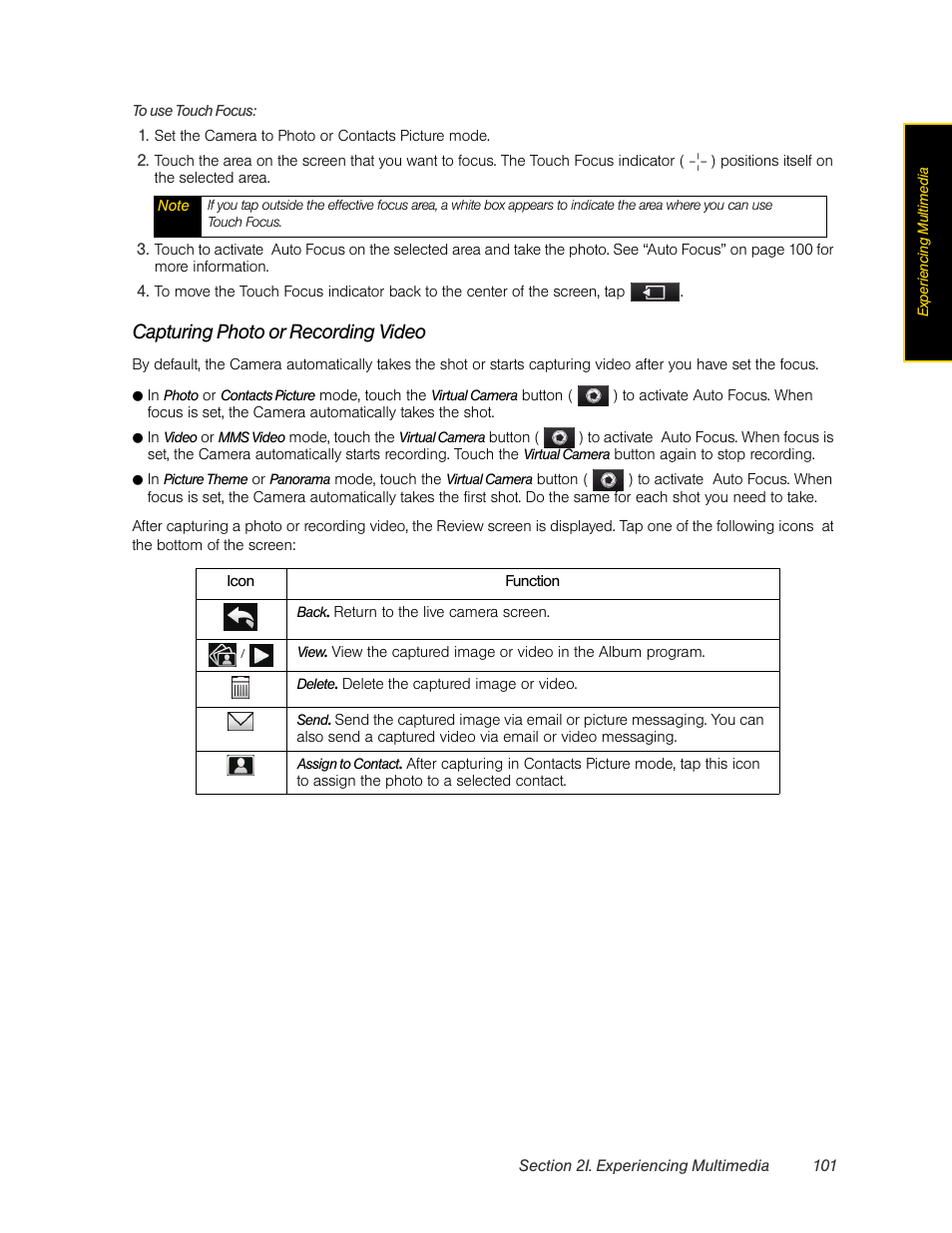 Capturing photo or recording video | HTC Pro2 User Manual | Page 111 / 234