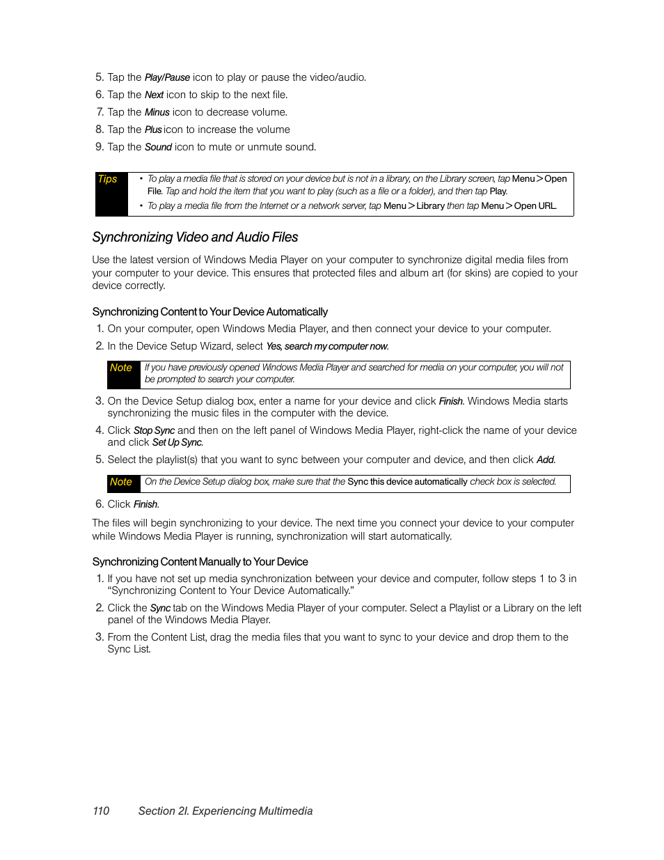 Synchronizing video and audio files | HTC Pro2 User Manual | Page 120 / 234