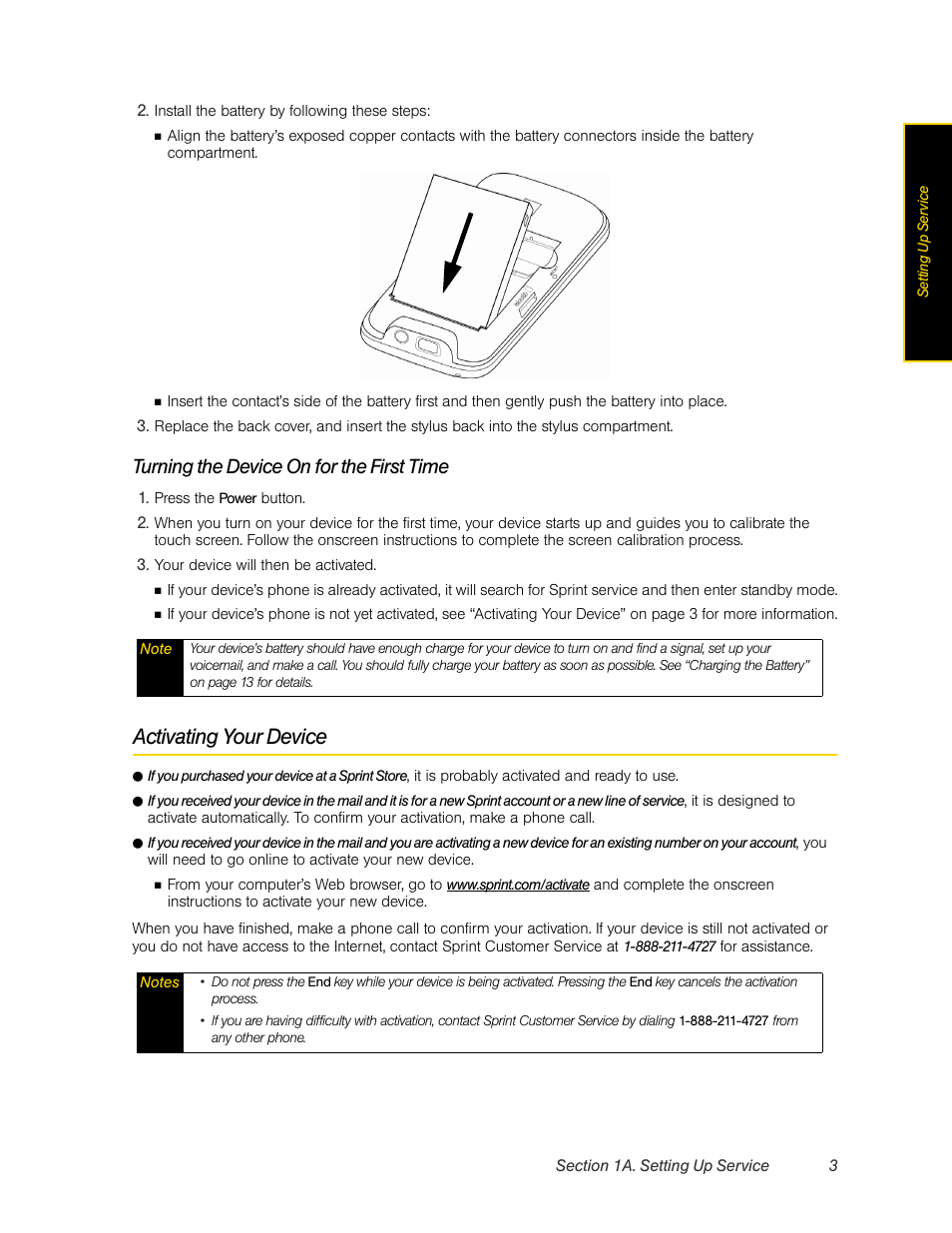 Activating your device, Turning the device on for the first time | HTC Pro2 User Manual | Page 13 / 234