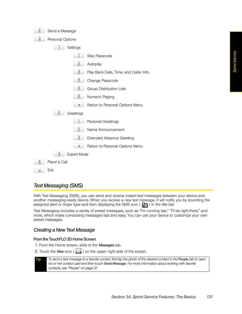 Text messaging (sms), Creating a new text message | HTC Pro2 User Manual | Page 141 / 234