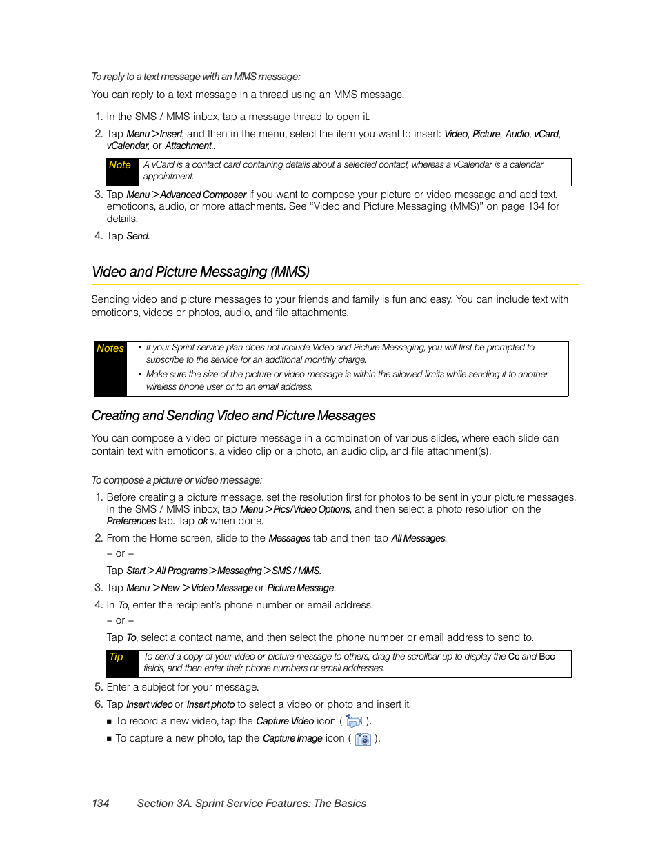 Video and picture messaging (mms), Creating and sending video and picture messages | HTC Pro2 User Manual | Page 144 / 234