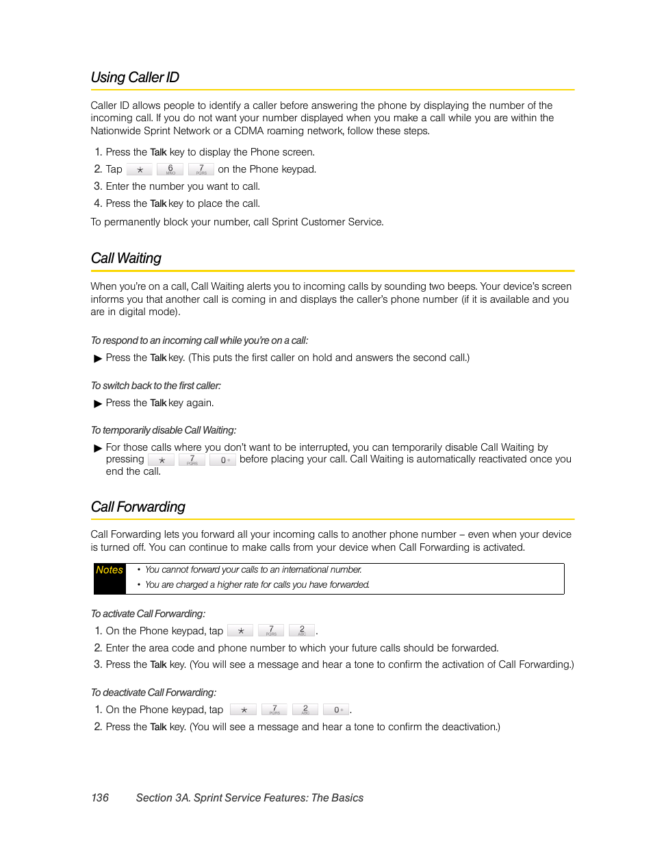 Using caller id, Call waiting, Call forwarding | HTC Pro2 User Manual | Page 146 / 234