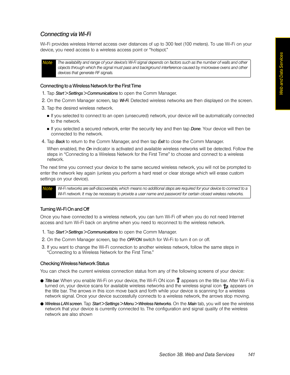 Connecting via wi-fi | HTC Pro2 User Manual | Page 151 / 234