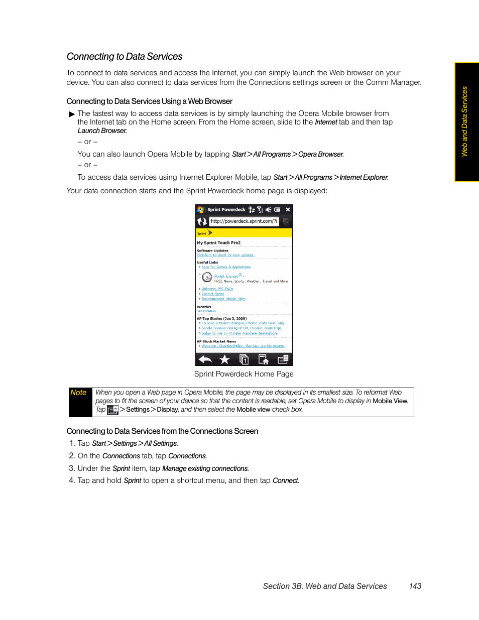 Connecting to data services | HTC Pro2 User Manual | Page 153 / 234