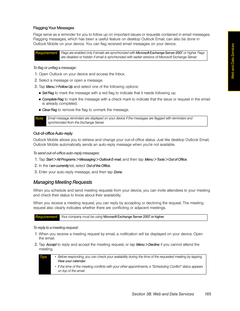 Managing meeting requests | HTC Pro2 User Manual | Page 175 / 234
