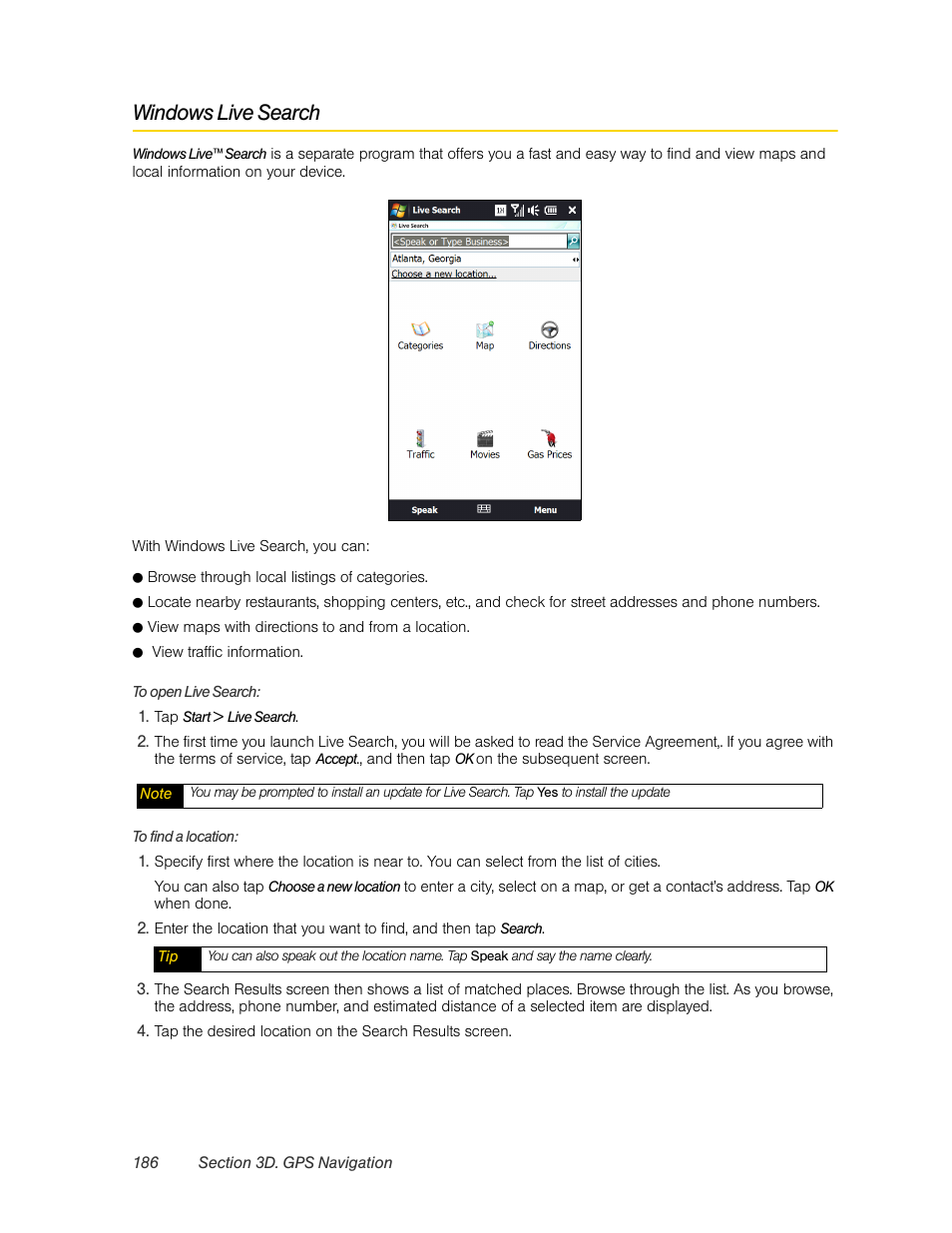 Windows live search | HTC Pro2 User Manual | Page 196 / 234